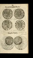 An illustration from [Declaration du roy, portant que les monnoyes d'argent legeres ne seront exposées que pour leur iuste prix selon leur poids & titre, & que tous les poids dont on se seruira pour les monnoyes, seront aiustez & estallonnez sur ceux de la Cour des monnoyes dans vn mois : registrée en la Cour des monnoyes le 24. octobre 1640 : ensemble l'arrest de ladite cour, pour le fait de l'estalonnement desdits poids]. (1640)