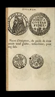 An illustration from [Declaration du roy, portant que les monnoyes d'argent legeres ne seront exposées que pour leur iuste prix selon leur poids & titre, & que tous les poids dont on se seruira pour les monnoyes, seront aiustez & estallonnez sur ceux de la Cour des monnoyes dans vn mois : registrée en la Cour des monnoyes le 24. octobre 1640 : ensemble l'arrest de ladite cour, pour le fait de l'estalonnement desdits poids]. (1640)