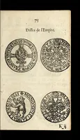 An illustration from [Declaration du roy, portant que les monnoyes d'argent legeres ne seront exposées que pour leur iuste prix selon leur poids & titre, & que tous les poids dont on se seruira pour les monnoyes, seront aiustez & estallonnez sur ceux de la Cour des monnoyes dans vn mois : registrée en la Cour des monnoyes le 24. octobre 1640 : ensemble l'arrest de ladite cour, pour le fait de l'estalonnement desdits poids]. (1640)