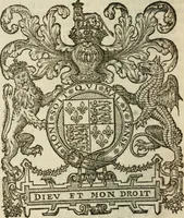 An illustration from A declaration of the practises & treasons attempted and committed by Robert late Earle of Essex and his complices, against Her Maiestie and her kingdoms, and of the proceedings as well at the arraignments & conuictions of the said late Earle, and his adherents, as after. Together with the very confessions and other parts of the euidences themselues, word for word taken out of the originals (1601)