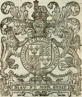 An illustration from A declaration of the practises & treasons attempted and committed by Robert late Earle of Essex and his complices, against Her Maiestie and her kingdoms, and of the proceedings as well at the arraignments & conuictions of the said late Earle, and his adherents, as after. Together with the very confessions and other parts of the euidences themselues, word for word taken out of the originals (1601)