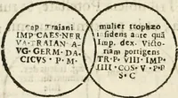 Picture 111 of 246 from De colvmna Traiani syntagma. Accesserunt explicatio veteris tabellae anaglyphae Homeri Iliadem, atqve ex Stesichoro, Arctino et Lesche Ilii excidivm continentis, & Emissarii Lacus Fvcini descriptio (1683), leaf 283