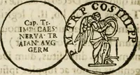 Picture 116 of 246 from De colvmna Traiani syntagma. Accesserunt explicatio veteris tabellae anaglyphae Homeri Iliadem, atqve ex Stesichoro, Arctino et Lesche Ilii excidivm continentis, & Emissarii Lacus Fvcini descriptio (1683), leaf 287