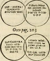 Picture 150 of 246 from De colvmna Traiani syntagma. Accesserunt explicatio veteris tabellae anaglyphae Homeri Iliadem, atqve ex Stesichoro, Arctino et Lesche Ilii excidivm continentis, & Emissarii Lacus Fvcini descriptio (1683), leaf 315
