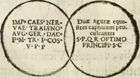 Picture 163 of 246 from De colvmna Traiani syntagma. Accesserunt explicatio veteris tabellae anaglyphae Homeri Iliadem, atqve ex Stesichoro, Arctino et Lesche Ilii excidivm continentis, & Emissarii Lacus Fvcini descriptio (1683), leaf 317