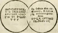 Picture 172 of 246 from De colvmna Traiani syntagma. Accesserunt explicatio veteris tabellae anaglyphae Homeri Iliadem, atqve ex Stesichoro, Arctino et Lesche Ilii excidivm continentis, & Emissarii Lacus Fvcini descriptio (1683), leaf 318