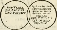 Picture 179 of 246 from De colvmna Traiani syntagma. Accesserunt explicatio veteris tabellae anaglyphae Homeri Iliadem, atqve ex Stesichoro, Arctino et Lesche Ilii excidivm continentis, & Emissarii Lacus Fvcini descriptio (1683), leaf 319