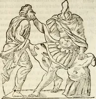 An illustration from De colvmna Traiani syntagma. Accesserunt explicatio veteris tabellae anaglyphae Homeri Iliadem, atqve ex Stesichoro, Arctino et Lesche Ilii excidivm continentis, & Emissarii Lacus Fvcini descriptio (1683)