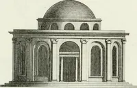 An illustration from Decorations for parks and gardens : designs for gates, garden seats, alcoves, temples, baths, entrance gates, lodges, facades, prospect towers, cattle sheds, ruins, bridges, greenhouses, &c. &c. also a hot house & hot wall : with plans & scales on 55 plates (1810)