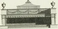 An illustration from Decorations for parks and gardens : designs for gates, garden seats, alcoves, temples, baths, entrance gates, lodges, facades, prospect towers, cattle sheds, ruins, bridges, greenhouses, &c. &c. also a hot house & hot wall : with plans & scales on 55 plates (1810)