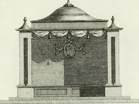 An illustration from Decorations for parks and gardens : designs for gates, garden seats, alcoves, temples, baths, entrance gates, lodges, facades, prospect towers, cattle sheds, ruins, bridges, greenhouses, &c. &c. also a hot house & hot wall : with plans & scales on 55 plates (1810)