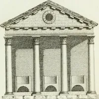 An illustration from Decorations for parks and gardens : designs for gates, garden seats, alcoves, temples, baths, entrance gates, lodges, facades, prospect towers, cattle sheds, ruins, bridges, greenhouses, &c. &c. also a hot house & hot wall : with plans & scales on 55 plates (1810)
