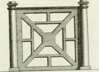An illustration from Decorations for parks and gardens : designs for gates, garden seats, alcoves, temples, baths, entrance gates, lodges, facades, prospect towers, cattle sheds, ruins, bridges, greenhouses, &c. &c. also a hot house & hot wall : with plans & scales on 55 plates (1810)
