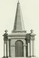 An illustration from Decorations for parks and gardens : designs for gates, garden seats, alcoves, temples, baths, entrance gates, lodges, facades, prospect towers, cattle sheds, ruins, bridges, greenhouses, &c. &c. also a hot house & hot wall : with plans & scales on 55 plates (1810)