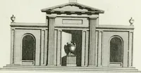 An illustration from Decorations for parks and gardens : designs for gates, garden seats, alcoves, temples, baths, entrance gates, lodges, facades, prospect towers, cattle sheds, ruins, bridges, greenhouses, &c. &c. also a hot house & hot wall : with plans & scales on 55 plates (1810)