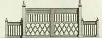 An illustration from Decorations for parks and gardens : designs for gates, garden seats, alcoves, temples, baths, entrance gates, lodges, facades, prospect towers, cattle sheds, ruins, bridges, greenhouses, &c. &c. also a hot house & hot wall : with plans & scales on 55 plates (1810)