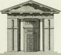 An illustration from Decorations for parks and gardens : designs for gates, garden seats, alcoves, temples, baths, entrance gates, lodges, facades, prospect towers, cattle sheds, ruins, bridges, greenhouses, &c. &c. also a hot house & hot wall : with plans & scales on 55 plates (1810)