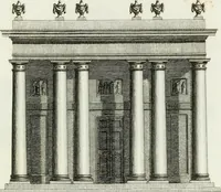 An illustration from Decorations for parks and gardens : designs for gates, garden seats, alcoves, temples, baths, entrance gates, lodges, facades, prospect towers, cattle sheds, ruins, bridges, greenhouses, &c. &c. also a hot house & hot wall : with plans & scales on 55 plates (1810)