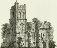 An illustration from Decorations for parks and gardens : designs for gates, garden seats, alcoves, temples, baths, entrance gates, lodges, facades, prospect towers, cattle sheds, ruins, bridges, greenhouses, &c. &c. also a hot house & hot wall : with plans & scales on 55 plates (1810)