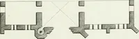 An illustration from Decorations for parks and gardens : designs for gates, garden seats, alcoves, temples, baths, entrance gates, lodges, facades, prospect towers, cattle sheds, ruins, bridges, greenhouses, &c. &c. also a hot house & hot wall : with plans & scales on 55 plates (1810)