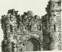 An illustration from Decorations for parks and gardens : designs for gates, garden seats, alcoves, temples, baths, entrance gates, lodges, facades, prospect towers, cattle sheds, ruins, bridges, greenhouses, &c. &c. also a hot house & hot wall : with plans & scales on 55 plates (1810)