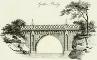 An illustration from Decorations for parks and gardens : designs for gates, garden seats, alcoves, temples, baths, entrance gates, lodges, facades, prospect towers, cattle sheds, ruins, bridges, greenhouses, &c. &c. also a hot house & hot wall : with plans & scales on 55 plates (1810)