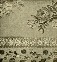 An illustration from Decorative textiles; an illustrated book on coverings for furniture, walls and floors, including damasks, brocades and velvets, tapestries, laces, embroideries, chintzes, cretones, drapery and furniture trimmings, wall papers, carpets and rugs, tooled and illuminated leathers (1918)