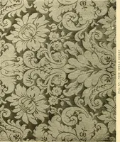An illustration from Decorative textiles; an illustrated book on coverings for furniture, walls and floors, including damasks, brocades and velvets, tapestries, laces, embroideries, chintzes, cretones, drapery and furniture trimmings, wall papers, carpets and rugs, tooled and illuminated leathers (1918)