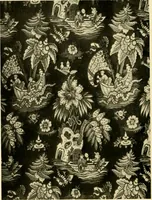 An illustration from Decorative textiles; an illustrated book on coverings for furniture, walls and floors, including damasks, brocades and velvets, tapestries, laces, embroideries, chintzes, cretones, drapery and furniture trimmings, wall papers, carpets and rugs, tooled and illuminated leathers (1918)