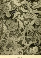 An illustration from Decorative textiles; an illustrated book on coverings for furniture, walls and floors, including damasks, brocades and velvets, tapestries, laces, embroideries, chintzes, cretones, drapery and furniture trimmings, wall papers, carpets and rugs, tooled and illuminated leathers (1918)