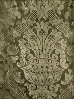An illustration from Decorative textiles; an illustrated book on coverings for furniture, walls and floors, including damasks, brocades and velvets, tapestries, laces, embroideries, chintzes, cretones, drapery and furniture trimmings, wall papers, carpets and rugs, tooled and illuminated leathers (1918)