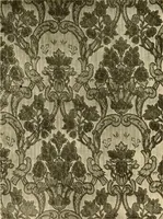 An illustration from Decorative textiles; an illustrated book on coverings for furniture, walls and floors, including damasks, brocades and velvets, tapestries, laces, embroideries, chintzes, cretones, drapery and furniture trimmings, wall papers, carpets and rugs, tooled and illuminated leathers (1918)