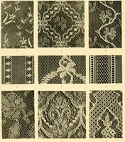 An illustration from Decorative textiles; an illustrated book on coverings for furniture, walls and floors, including damasks, brocades and velvets, tapestries, laces, embroideries, chintzes, cretones, drapery and furniture trimmings, wall papers, carpets and rugs, tooled and illuminated leathers (1918)