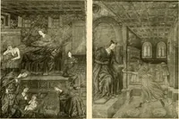 An illustration from Decorative textiles; an illustrated book on coverings for furniture, walls and floors, including damasks, brocades and velvets, tapestries, laces, embroideries, chintzes, cretones, drapery and furniture trimmings, wall papers, carpets and rugs, tooled and illuminated leathers (1918)