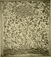 An illustration from Decorative textiles; an illustrated book on coverings for furniture, walls and floors, including damasks, brocades and velvets, tapestries, laces, embroideries, chintzes, cretones, drapery and furniture trimmings, wall papers, carpets and rugs, tooled and illuminated leathers (1918)
