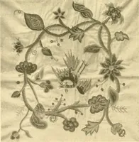 An illustration from Decorative textiles; an illustrated book on coverings for furniture, walls and floors, including damasks, brocades and velvets, tapestries, laces, embroideries, chintzes, cretones, drapery and furniture trimmings, wall papers, carpets and rugs, tooled and illuminated leathers (1918)