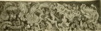 An illustration from Decorative textiles; an illustrated book on coverings for furniture, walls and floors, including damasks, brocades and velvets, tapestries, laces, embroideries, chintzes, cretones, drapery and furniture trimmings, wall papers, carpets and rugs, tooled and illuminated leathers (1918)