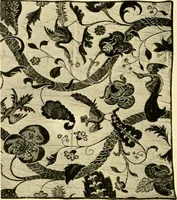 An illustration from Decorative textiles; an illustrated book on coverings for furniture, walls and floors, including damasks, brocades and velvets, tapestries, laces, embroideries, chintzes, cretones, drapery and furniture trimmings, wall papers, carpets and rugs, tooled and illuminated leathers (1918)