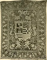 An illustration from Decorative textiles; an illustrated book on coverings for furniture, walls and floors, including damasks, brocades and velvets, tapestries, laces, embroideries, chintzes, cretones, drapery and furniture trimmings, wall papers, carpets and rugs, tooled and illuminated leathers (1918)
