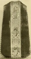 An illustration from Decorative textiles; an illustrated book on coverings for furniture, walls and floors, including damasks, brocades and velvets, tapestries, laces, embroideries, chintzes, cretones, drapery and furniture trimmings, wall papers, carpets and rugs, tooled and illuminated leathers (1918)