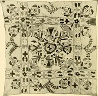An illustration from Decorative textiles; an illustrated book on coverings for furniture, walls and floors, including damasks, brocades and velvets, tapestries, laces, embroideries, chintzes, cretones, drapery and furniture trimmings, wall papers, carpets and rugs, tooled and illuminated leathers (1918)