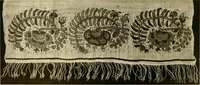 An illustration from Decorative textiles; an illustrated book on coverings for furniture, walls and floors, including damasks, brocades and velvets, tapestries, laces, embroideries, chintzes, cretones, drapery and furniture trimmings, wall papers, carpets and rugs, tooled and illuminated leathers (1918)