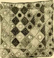 An illustration from Decorative textiles; an illustrated book on coverings for furniture, walls and floors, including damasks, brocades and velvets, tapestries, laces, embroideries, chintzes, cretones, drapery and furniture trimmings, wall papers, carpets and rugs, tooled and illuminated leathers (1918)