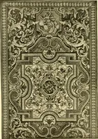 An illustration from Decorative textiles; an illustrated book on coverings for furniture, walls and floors, including damasks, brocades and velvets, tapestries, laces, embroideries, chintzes, cretones, drapery and furniture trimmings, wall papers, carpets and rugs, tooled and illuminated leathers (1918)