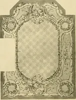 An illustration from Decorative textiles; an illustrated book on coverings for furniture, walls and floors, including damasks, brocades and velvets, tapestries, laces, embroideries, chintzes, cretones, drapery and furniture trimmings, wall papers, carpets and rugs, tooled and illuminated leathers (1918)