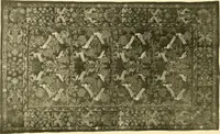 An illustration from Decorative textiles; an illustrated book on coverings for furniture, walls and floors, including damasks, brocades and velvets, tapestries, laces, embroideries, chintzes, cretones, drapery and furniture trimmings, wall papers, carpets and rugs, tooled and illuminated leathers (1918)