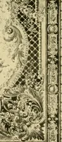 An illustration from Decorative textiles; an illustrated book on coverings for furniture, walls and floors, including damasks, brocades and velvets, tapestries, laces, embroideries, chintzes, cretones, drapery and furniture trimmings, wall papers, carpets and rugs, tooled and illuminated leathers (1918)