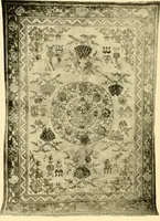 An illustration from Decorative textiles; an illustrated book on coverings for furniture, walls and floors, including damasks, brocades and velvets, tapestries, laces, embroideries, chintzes, cretones, drapery and furniture trimmings, wall papers, carpets and rugs, tooled and illuminated leathers (1918)
