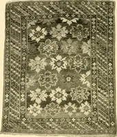 An illustration from Decorative textiles; an illustrated book on coverings for furniture, walls and floors, including damasks, brocades and velvets, tapestries, laces, embroideries, chintzes, cretones, drapery and furniture trimmings, wall papers, carpets and rugs, tooled and illuminated leathers (1918)