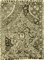 An illustration from Decorative textiles; an illustrated book on coverings for furniture, walls and floors, including damasks, brocades and velvets, tapestries, laces, embroideries, chintzes, cretones, drapery and furniture trimmings, wall papers, carpets and rugs, tooled and illuminated leathers (1918)